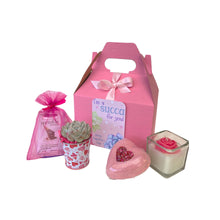 Load image into Gallery viewer, Pink Succulent Gift - Bathbomb, Chocolate, Succulent, Soy Candle