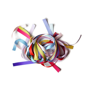Collection of ribbons, all colors of the rainbow.